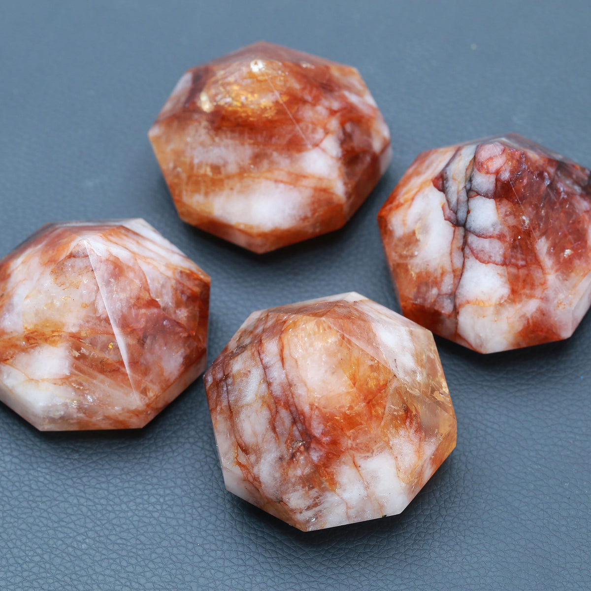 Natural Fire Quartz Drop-shaped Carved Ornaments