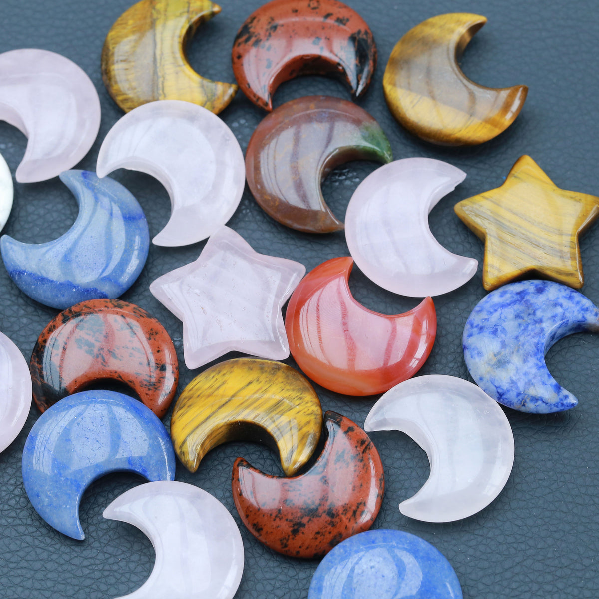 10 PCS Mix Material crystal material Moon Carving