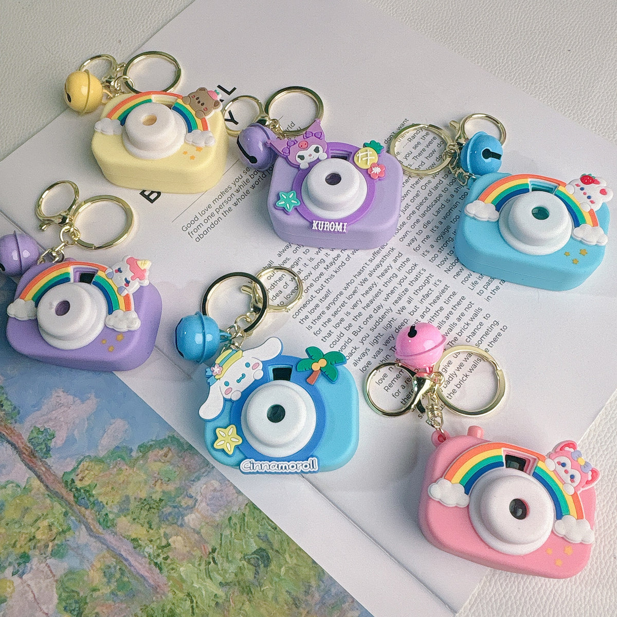 Cute and Luminous Sanrio Projection Camera Key chains