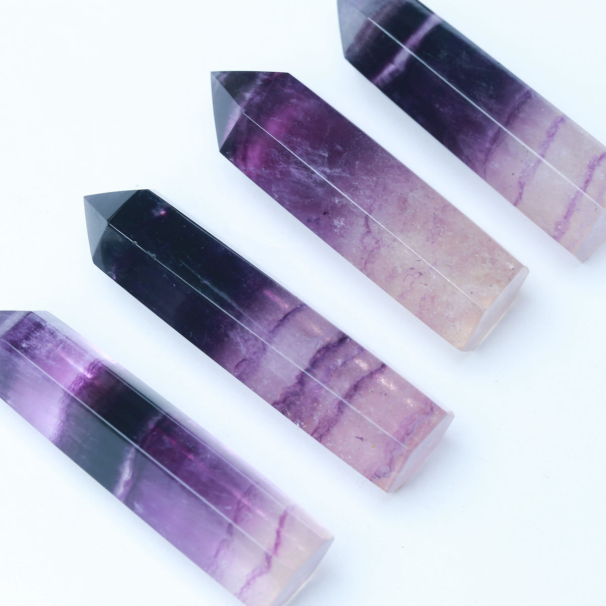 300g Natural Crystal Purple Fluorite Tower