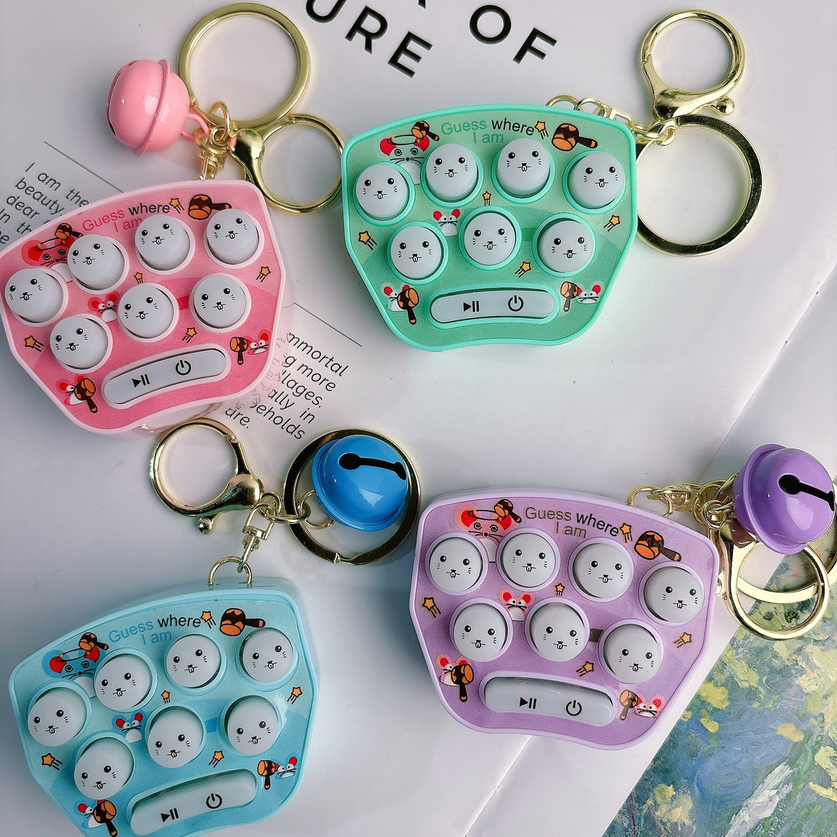 Whack-a-Mole Game Console Pendant Key chains