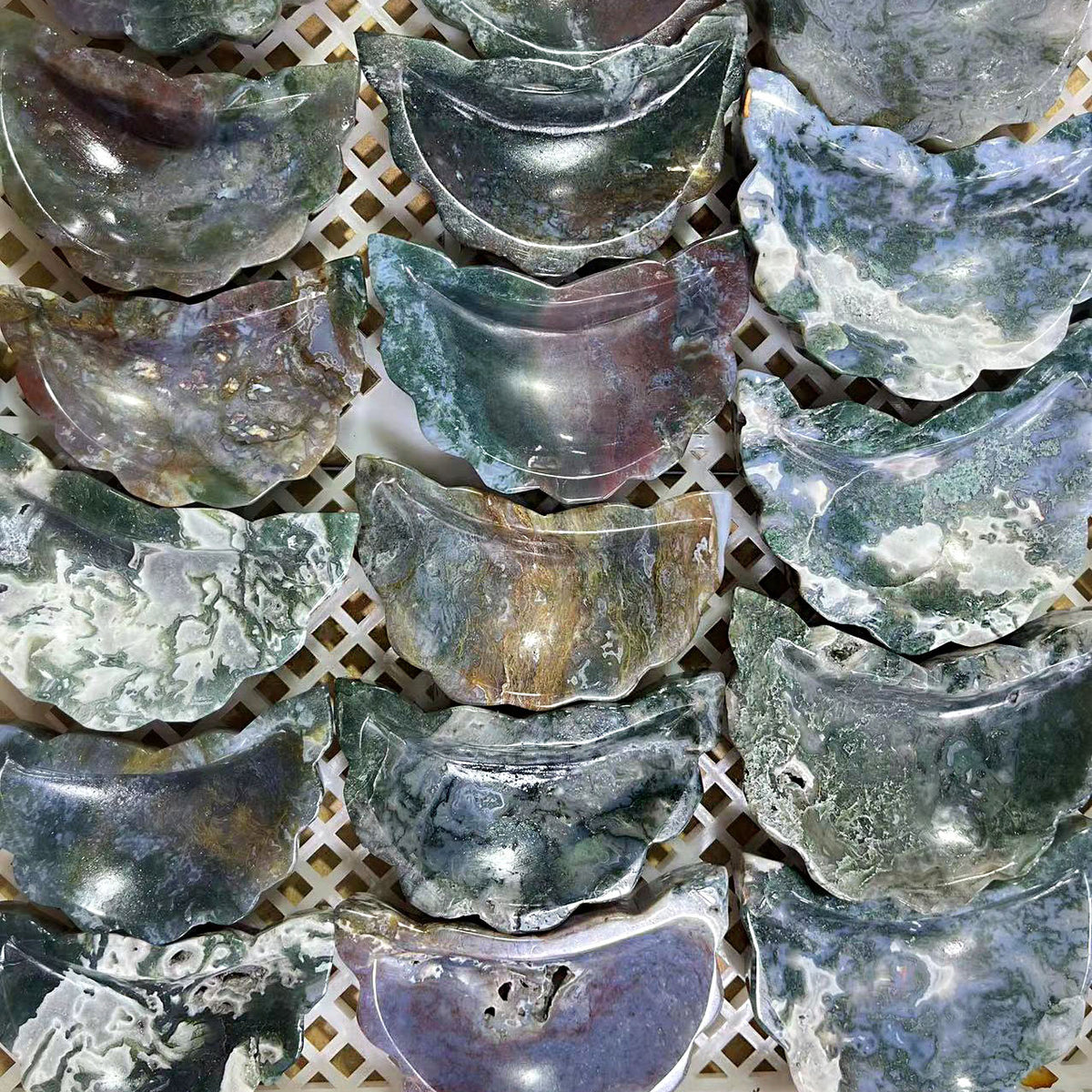 Moss Agate Moon Bowl