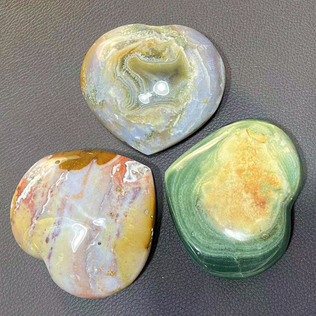 Natural Ocean Jasper Heart