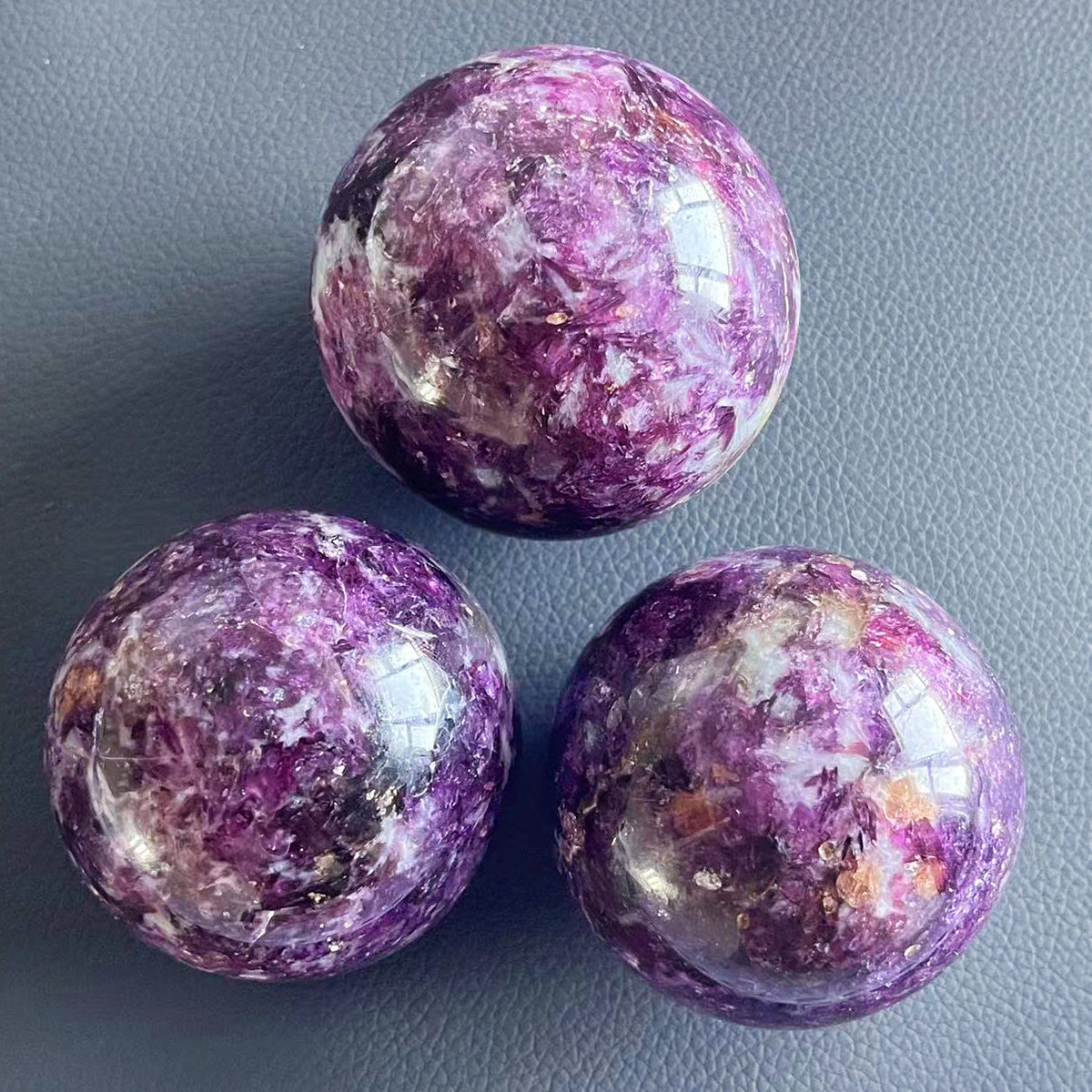 Natural Lepidolite stone sphere