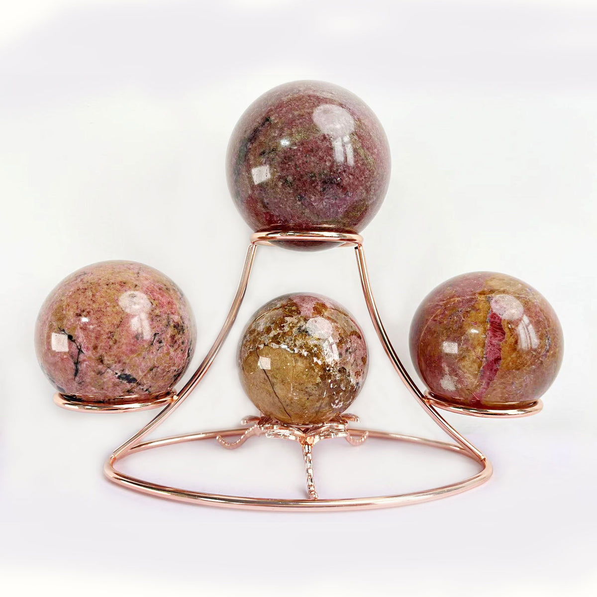 Natural Rhodonite Sphere Ornament