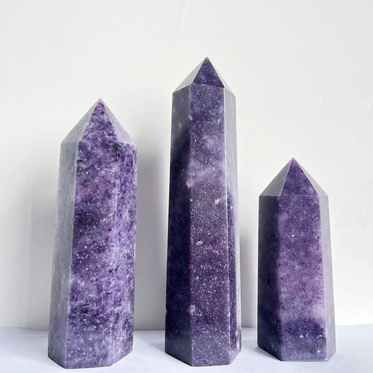 Purple Lepidolite Crystal Healing Tower Point